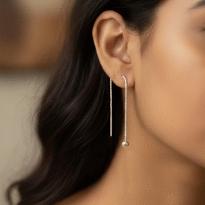 Elegant Silver Chain Threader Earrings