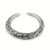 Pure silver oxidized adjustable kada bangle for men and women