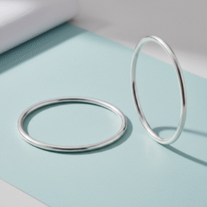 Plain Silver baby bangles or kada