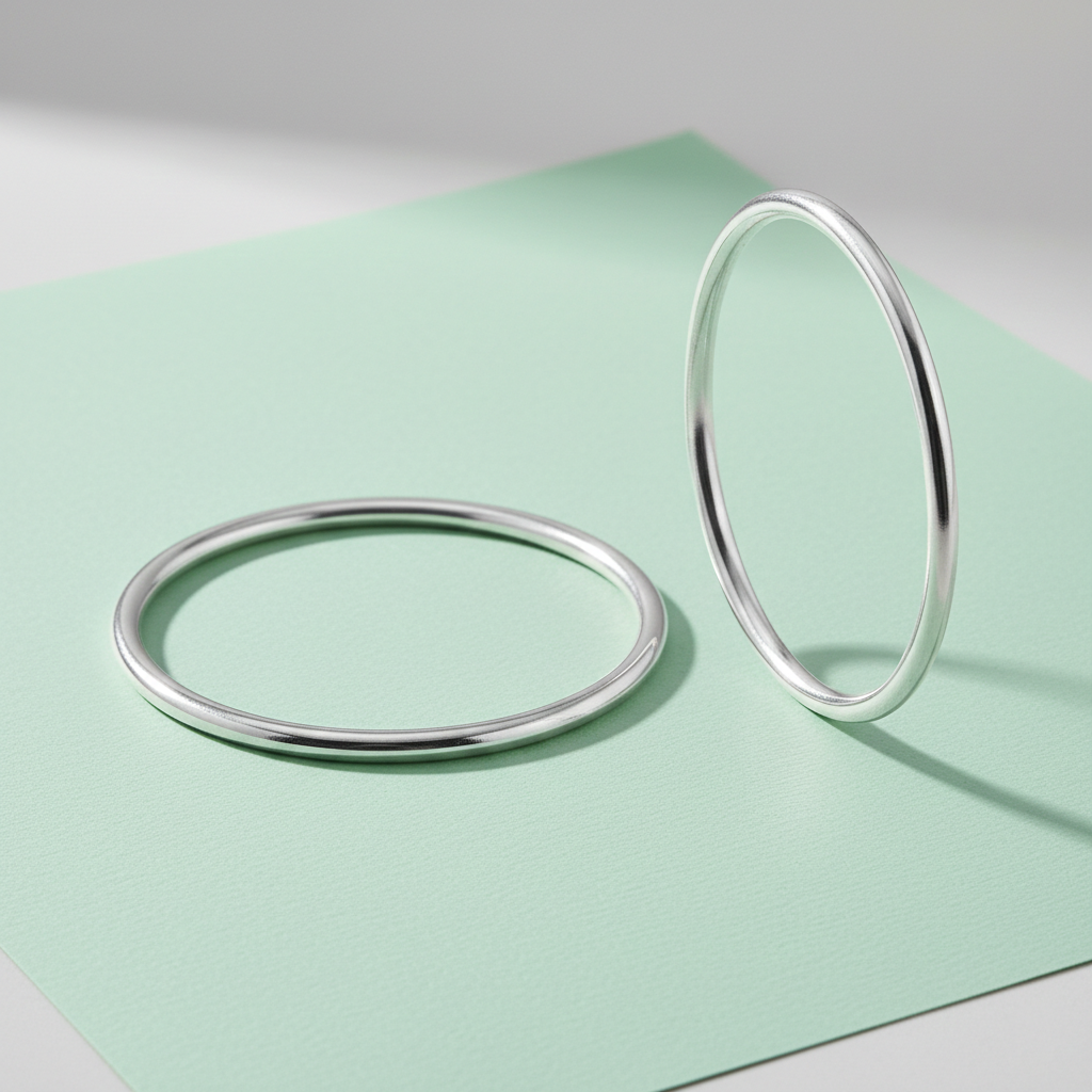 MJBG0050 5 Plain Silver baby bangles or kada