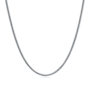 Pure silver round lock chain for men and women