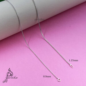 Pure silver chain for men and women for daily use in 0.9mm and 1.25mm
