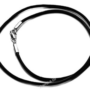 Sterling Silver & Black Wire Cord Necklace