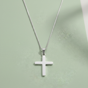 Holy cross in pure silver pendant