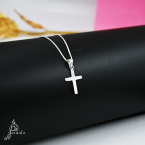 Holy cross in pure silver pendant