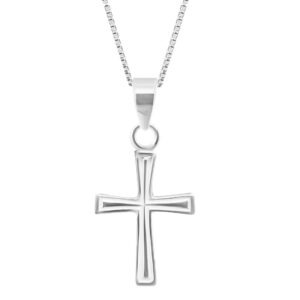 Holy cross in pure silver pendant