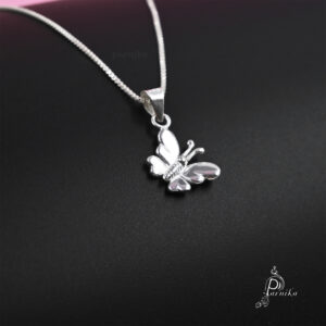 Butterfly shape pure silver pendant