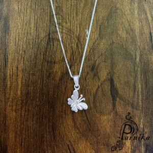 Butterfly shape pure silver pendant