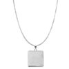 Square shape pure silver pendant