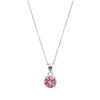 Round shape pink solitaire pure silver pendant