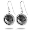 Black stone earrings in pure silver