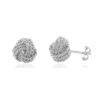 Pure silver love knot studs design earrings for women and girls