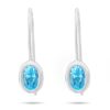 Blue stone earrings in pure silver