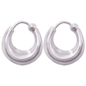 Silver bali hoops earrings for men