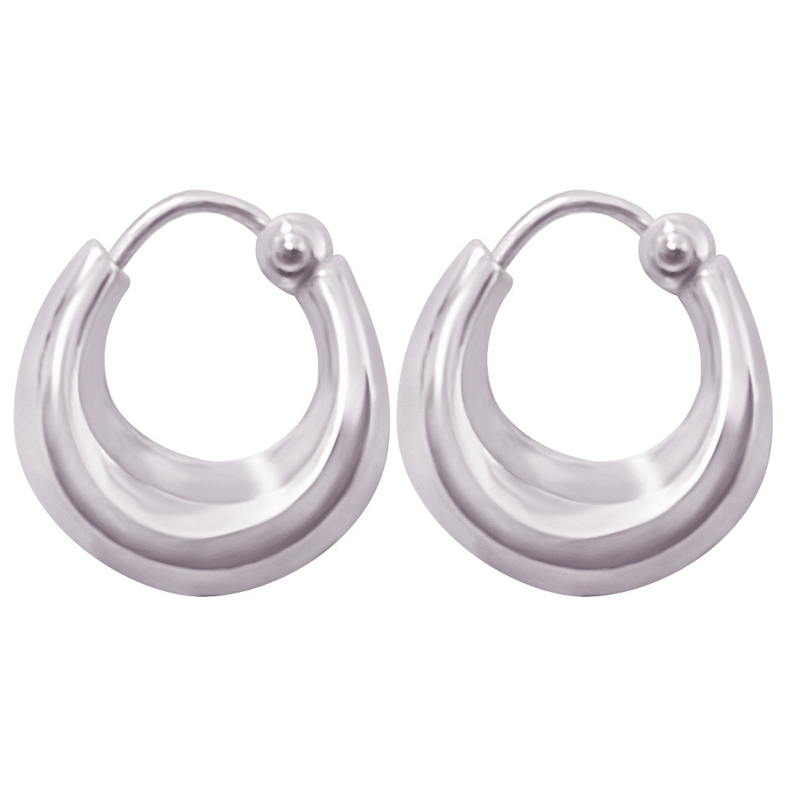 92.5 Sterling Silver Hoops Bali Earrings for Boys and Men - One Pair ...