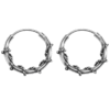Pure silver round bali hoops earrings
