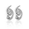 CZ studded tops studs silver earrings for women , girls and kids