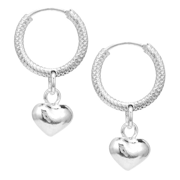 latest design heart shape Hula hoop earrings in pure silver