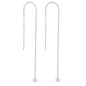 Elegant Silver Chain Threader EarringsElegant Silver Chain Threader Earrings