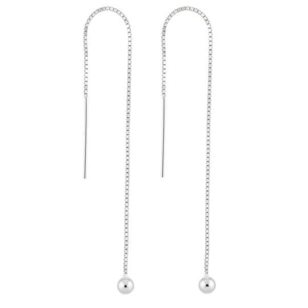 Elegant Silver Chain Threader EarringsElegant Silver Chain Threader Earrings