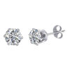 Pure silver studs with white color stone