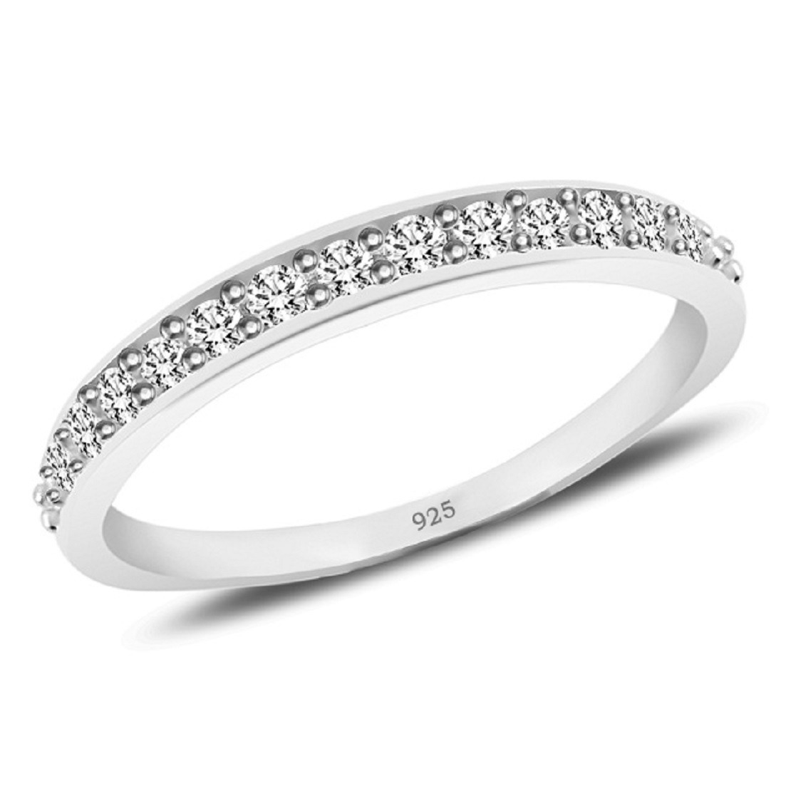 Ideal White CZ Silver Finger Ring-FRL104 - Rinayra Jewels - 3405080