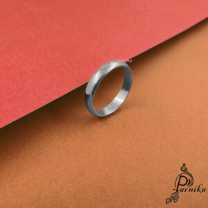 Round band silver finger ring