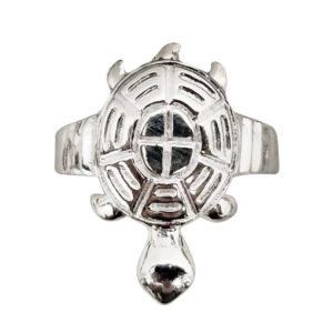 Tortoise pure silver finger ring for men and women