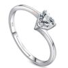 silver solitaire adjustable ring in pure silver for women and girls
