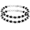 Pure silver nazariya for baby in black beads for kids