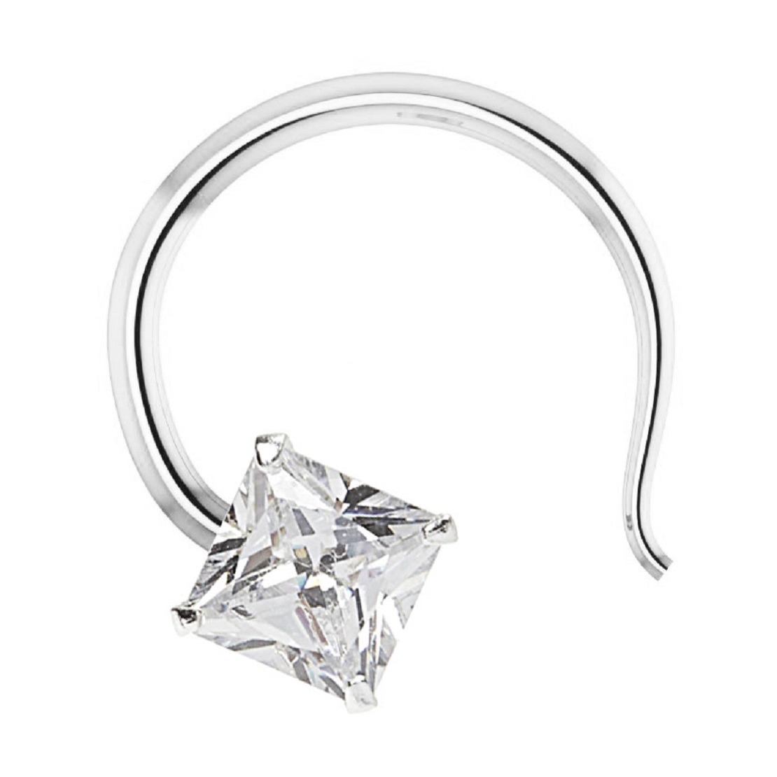 Small Real 925 Silver Nose Stud Orange CZ Twisted nose ring – Karizma Jewels