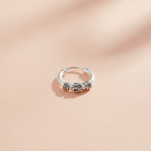 Small Size Piercing Hoop Silver Ball Nose Ring Nose Pin Silver Nath