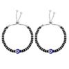 Baby nazariya bracelet with evil eye & black beads in silver