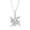 Swastika and ganesh design pure silver pendant