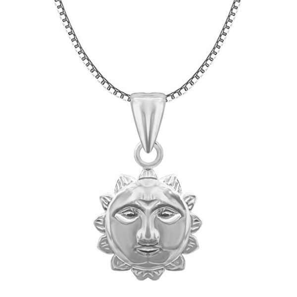 Sun design pure silver pendent