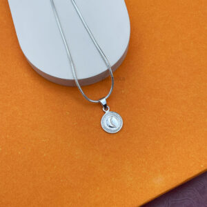 Tiny Moon chand pure silver pendent