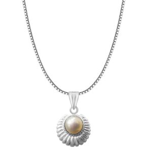 pearl stone pure silver pendent