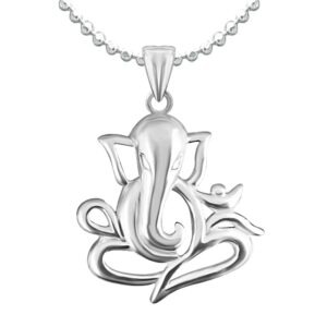 Ganpati ji design pendant pure 92.5 silver