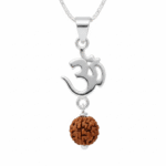 Om and rudraksha pendent in pure silver