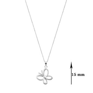 Butterfly pendent in pure silver for girls and women
