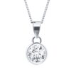 Round shape white solitaire pendent in pure silver