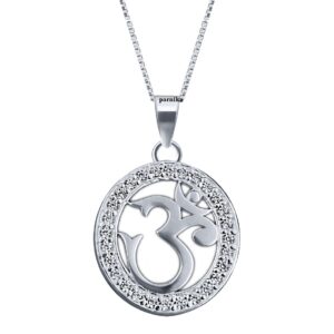 Om pendants round shape in pure silver for girls, boys, men and women