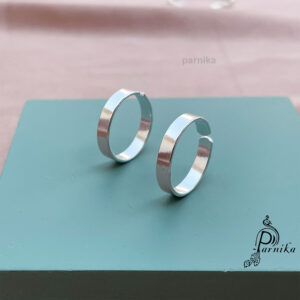 Plain flat silver toe ring for women daily wear