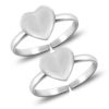 Heart shape pure silver toe ring