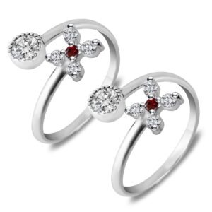 Top Open Floral Design Silver Toe Ring