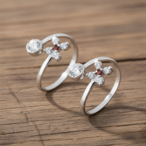 Top Open Floral Design Silver Toe Ring