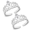 Crown pattern design silver toe ring