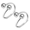 Top open ball silver toe ring for women