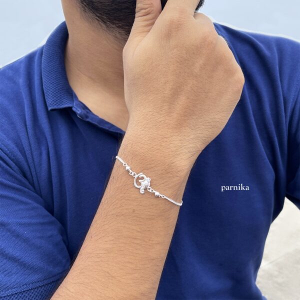 Om symbol pure silver rakhi bracelet for brother for rakshabandhan 1 3