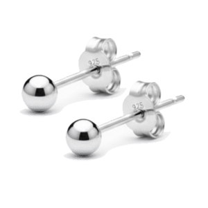 Ball silver earrings studs tops for men and women